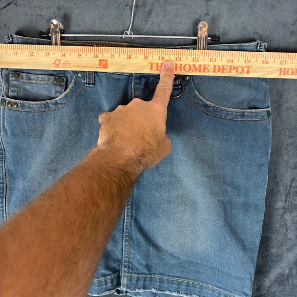 Free People Denim Mini Skirt with embroidery on pockets and detailing throughout - Picture 9 of 14